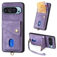 thumbnail image 1 of For Google Pixel 9 Pro XL Wallet Case, Premium PU Leather Back Cover Cards Holder Stand Compatible with Car Mount RFID Blocking Hand Wrist Full Protective Phone Case for Women Girls, Purple, 1 of 7