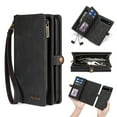 thumbnail image 1 of for Google Pixel 9 Pro XL Zipper Pocket Case with RFID Blocking Card Holder,Detachable Wallet Magnetic Multifunctional Phone Case Flip Kickstand PU Leather with Wrist Strap for Women/Men,Black, 1 of 9