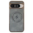 thumbnail image 1 of for Google Pixel 9A Case Compatible with MagSafe,Vintage Classic Leather Luxury Business Vintage PU Cover,Plating Edge Anti-Scratch Shockproof Case for Google Pixel 9A,Gray, 1 of 10