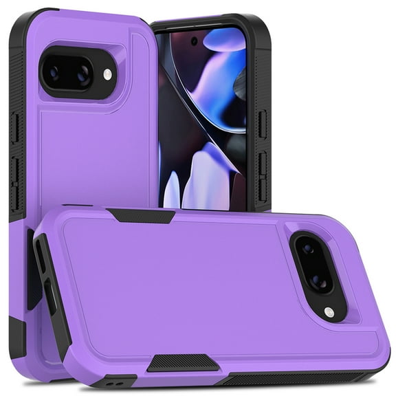 for Google Pixel 9A Case,Heavy Duty Drop Protection Edge Raised Rugged Shockproof/Drop Proof/Dust Proof Military Protective Tough Durable Cell Phone Cover for Men Women,Purple