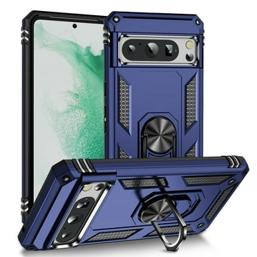 For Google Pixel 9A Case ,Heavy Duty Shockproof Body Phone Cover Built in Metal Rotated Magnetic Ring Holder Kickstand,Dual Layer Military-Grade Drop protection,Blue