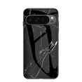 thumbnail image 1 of for Google Pixel 9A Case, Hybrid Tempered Glass Protective Marble Pattern Glossy Design Slim Rugged Shockproof Women Girls Men Protective Anti-Scratch Wireless Charging Cover,Black, 1 of 9