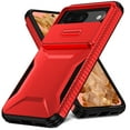 thumbnail image 1 of for Google Pixel 9A Case with Sliding Camera Lens Protective Cover, Heavy Duty Shockproof Rugged Military Grade Drop Protection Phone Case for Google Pixel 9A, Red, 1 of 7