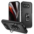 thumbnail image 1 of for Google Pixel 9A Case, Slim Fit Military Grade Drop Tested Dual Layer Shockproof Case with 360 Ring Holder Kickstand Protective Rugged Car Magnetic Non-Slip Phone Case,Black, 1 of 10