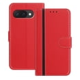 thumbnail image 1 of for Google Pixel 9A Case Wallet with Card Holder, Business PU Leather Kickstand Magnetic Closure Shockproof Folio Book Style Protective Purse Cover Case for Google Pixel 9A, Red, 1 of 9
