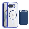 thumbnail image 1 of For Google Pixel 9A Magnetic Clear Phone Case,Magnetic Detachable Card Slots Holder Wallet,Compatible with Mag-safe,Crystal Transparent Shockproof Protective Rugged Phone Case,Darkblue, 1 of 7