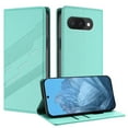 thumbnail image 1 of For Google Pixel 9A PU Leather Wallet Phone Case,Exquisite Embossed Designing,Flip Folio Cover,With Kickstand Credit Card Holders Slots,Magnetic Closure Shockproof Phone Case,Mint, 1 of 10