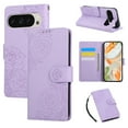 thumbnail image 1 of for Google Pixel 9A Wallet Case with Credit Card Holder, Flower Pattern Flip PU Leather Stand Shockproof Protective Phone Cover for Google Pixel 9A Magnetic Clasp Purse Case, Purple, 1 of 8