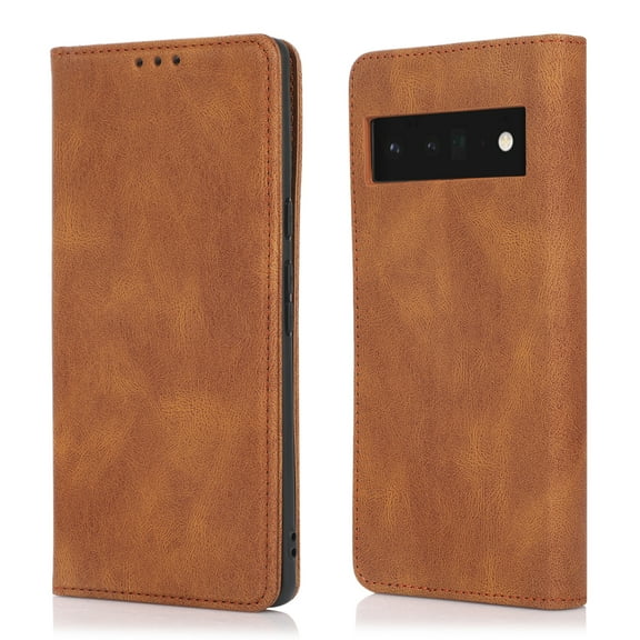 For Google Pixel 9A Wallet Case, Premium PU Leather Magnetic Closure Slim Fit Cards Holder RFID Blocking Bumper Stand Folio Flip Cover Phone Case for Google Pixel 9A, Brown