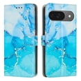 thumbnail image 1 of for Google Pixel 9A Wallet Case for Women Girls, Marble Pattern PU Leather Flip Cover with Card Holder Kickstand Strap, Shockproof Protective Phone Case for Google Pixel 9A, Blue, 1 of 10