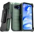 thumbnail image 1 of Defender Case for Google Pixel 9a with Belt Clip, Kickstand, Dual-Layer, Army Green/Black, 1 of 9