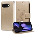thumbnail image 1 of For Google Pixel 9a 6.3 inch Embossed Butterfly Flowers With Card Slots And A Cash Compartment Shockproof Kickstand Flip Leather Phone Case For Women,Gold,For Google Pixel 9a, 1 of 8