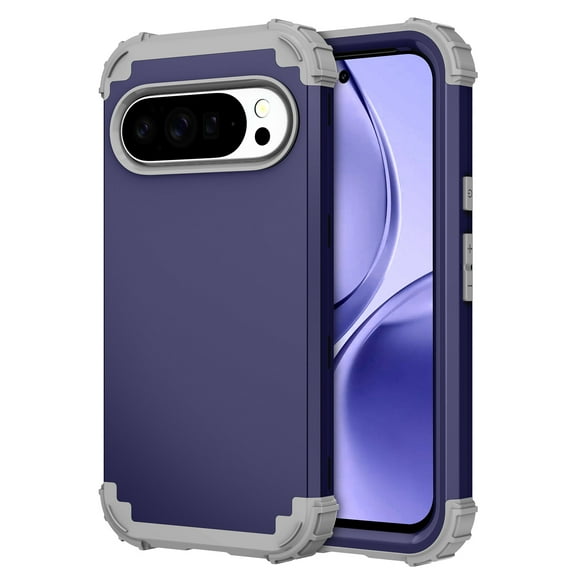 for Google Pixel 9a Case, Dual Layer Shockproof Lightweight Drop Protection Corner Protection Hybrid Anti-Scratch Durable Phone Case for Google Pixel 9a, Darkblue