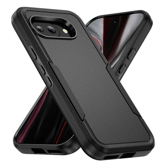 for Google Pixel 9a Case, Dual Layers Shell Hard PC + Soft TPU Back Shell Heavy Duty Military Drop Protection Rugged Shockproof Hybrid Case for Google Pixel 9a, Black