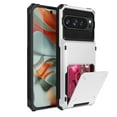 thumbnail image 1 of for Google Pixel 9a Case Military Grade Shockproof Phone Case with Card Holder Heavy Duty Protective Hard PC Shell Soft TPU Bumper Cover for Google Pixel 9a Phone Case, White, 1 of 10