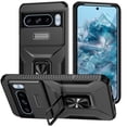thumbnail image 1 of for Google Pixel 9a Case with Sliding Camera Cover, [Drop Protection] [Magnetic Rotated Kickstand] Military Grade Shockproof Heavy Duty Cover for Google Pixel 9a, Black, 1 of 8