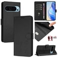 thumbnail image 1 of for Google Pixel 9a Case Wallet with RFID Blocking Card Holder, Shoulder Strap & Wrist Strap, Smile Pattern PU Leather Magnetic Clasp Flip Purse Case for Google Pixel 9a, Black, 1 of 14