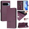 thumbnail image 1 of for Google Pixel 9a Case Wallet with RFID Blocking Card Holder, Shoulder Strap & Wrist Strap, Smile Pattern PU Leather Magnetic Clasp Flip Purse Case for Google Pixel 9a, Darkpurple, 1 of 14