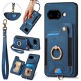 thumbnail image 1 of for Google Pixel 9a Phone Case Wallet with Card Holder,PU Leather Flip Folio Case,RFID Blocking Ring Holder Kickstand Wrist Strap Magnetic Protective Women Men Cover,Blue,For Google Pixel 9a, 1 of 12