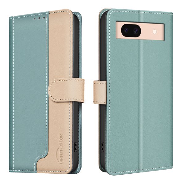 for Google Pixel 9a Wallet Flip Case, Luxury Premium PU Leather Card Slots Strong Magnetic Closure Kickstand RFID Blocking Phone Case Cover for Google Pixel 9a - Green