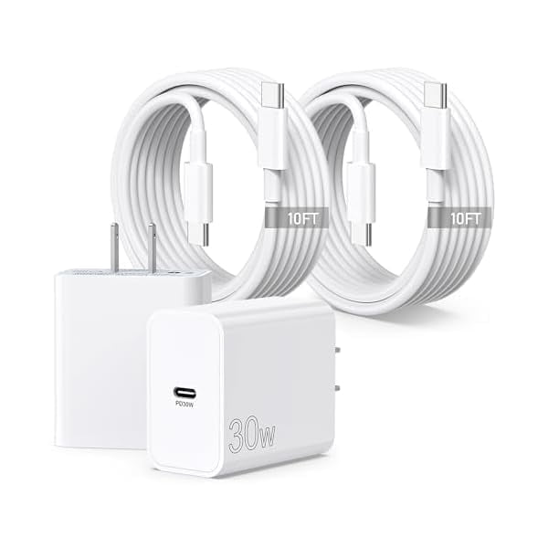 For Google Pixel Charger, 2Pack 30W USB C Fast Charger Block with 10FT USB C to C Cable for Google Pixel 9 Pro/9/8 Pro/8/7/7Pro/6/6 Pro/6A/5/4/3/2/XL, Galaxy, Android, MacBook Air 13/12 inch M1/M2