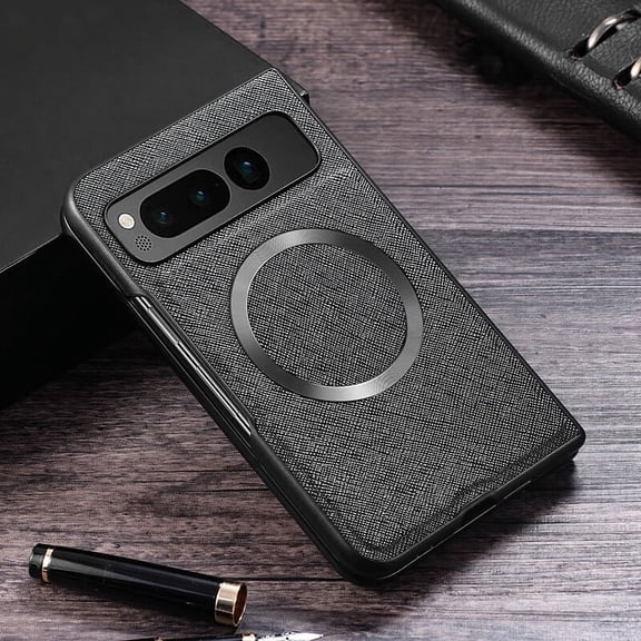 Google Pixel Fold (7.6" 2023) Magnetic Case, Slim Shockproof Hard Back [Compatible with MagSafe] Wireless Charging Soft TPU Lightweight  Google Pixel Fold Phone Case, Black