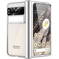 thumbnail image 1 of for Google Pixel Fold Case with Hinge Protection Electroplating Design Built-in Screen Protector Lightweight Kickstand Shockproof Protective Phone Case for Google Pixel Fold 2023 Silver, 1 of 16