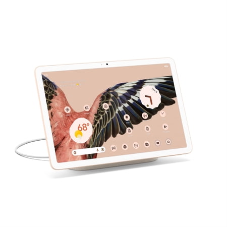 Google Pixel Tablet with Charging Speaker Dock - Android Tablet with 11-Inch Screen, Smart Home Controls, and Long-Lasting Battery - Rose/Porcelain - 128 GB