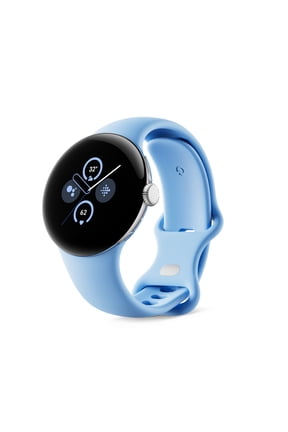 Pixel Watch 2 with the Best of Fitbit and Google - Heart Rate Tracking, Stress Management, Safety Features - Android Smartwatch - Polished Silver Aluminum Case - Bay Active Band - Wi-Fi