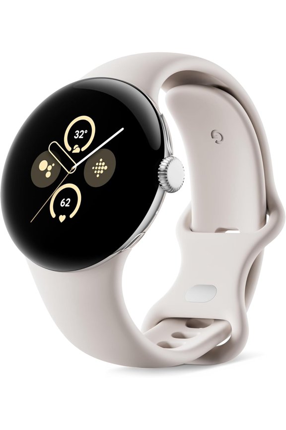 Pixel Watch 2 Polished Silver Aluminum Case with Porcelain Active Band, 41 mm