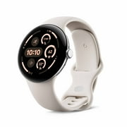 Google Pixel Watch 3 Camera 45 mm Sliver Stainless Steel Case with White Watch Band, 1 Pack