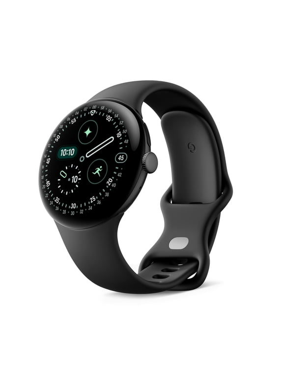Pixel Watch 4 (45mm) - Android Smartwatch with Domed Display, Comprehensive Health and Fitness Tracking, and Help from Gemini - Matte Black Aluminum Case - Obsidian Active Band - Wi-Fi