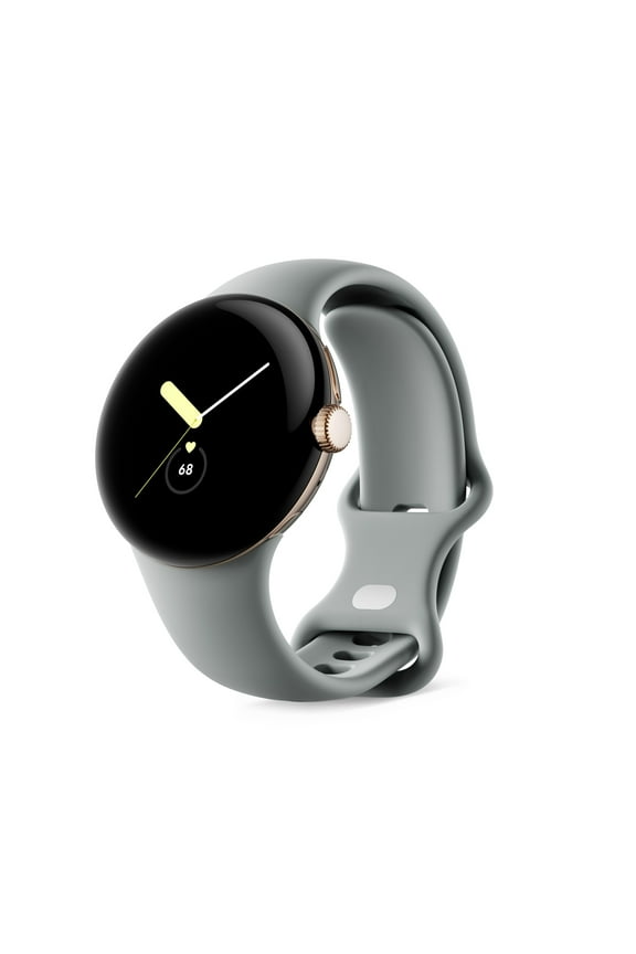 Pre-Owned Google Pixel Watch - Android Smartwatch with Activity Tracking - Heart Rate Tracking Watch - Champagne Gold Stainless Steel Case with Hazel Active Band - WI-FI