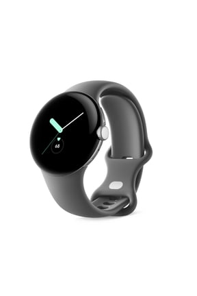 Pixel Watch - Android Smartwatch with Activity Tracking - Heart Rate Tracking Watch - Polished Silver Stainless Steel case with Charcoal Active band - WI-FI