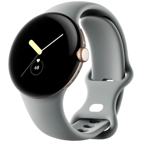 Pre-Owned Google GWT9R Pixel Watch Android Smartwatch with Fitbit Activity Tracking, 41mm, Supports LTE, Gold Case with Hazel Active Band
