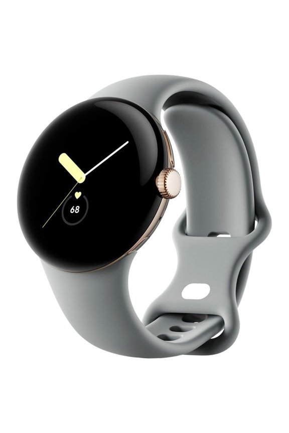 Pre-Owned Google GWT9R Pixel Watch Android Smartwatch with Fitbit Activity Tracking, 41mm, Supports LTE, Gold Case with Hazel Active Band