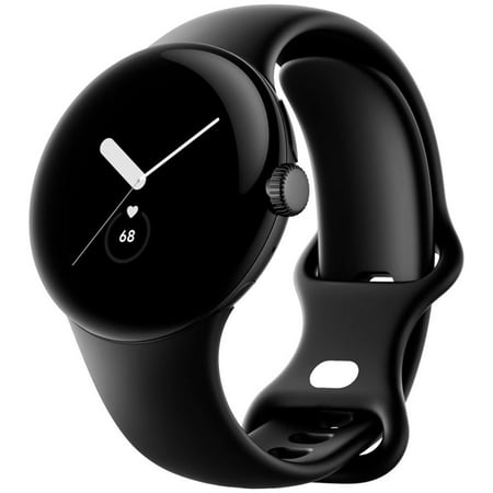 Google Pixel Smart Watch with Fitbit Activity Tracking, 41mm, Matt Black Case with Black Active Band