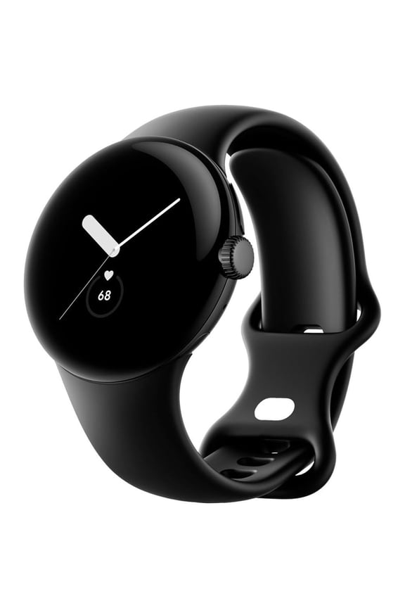 Pixel Smart Watch with Fitbit Activity Tracking, 41mm, Matt Black Case with Black Active Band
