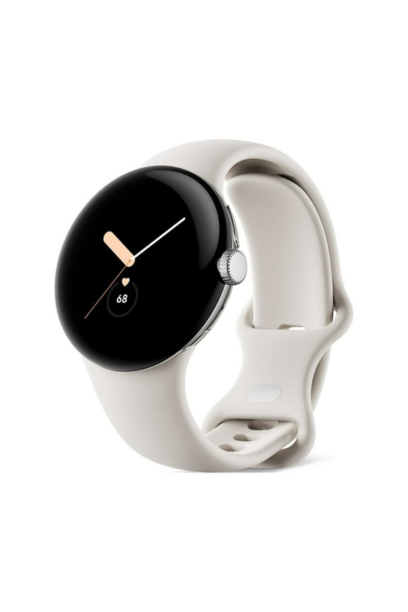 Pre-Owned Google Pixel Watch - Android Smartwatch with Activity Tracking - Polished Silver Stainless Steel Case with Chalk Active Band - WI-FI