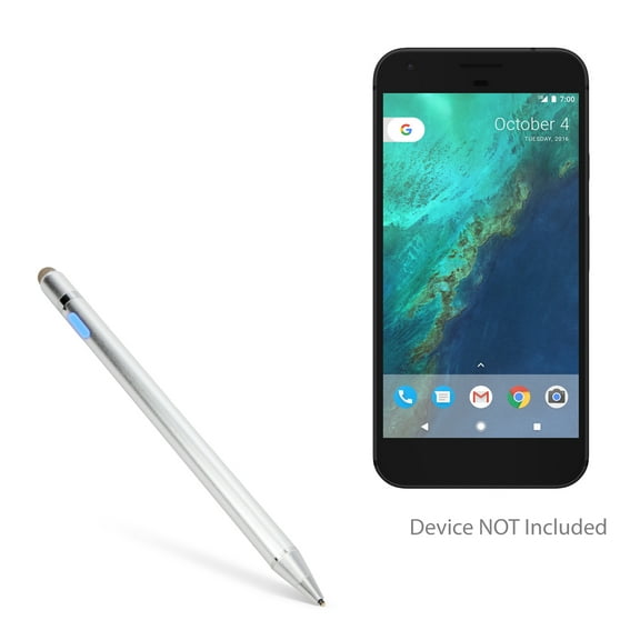 Google Pixel XL Stylus Pen, BoxWave [AccuPoint Active Stylus] Electronic Stylus with Ultra Fine Tip for Google Pixel XL - Metallic Silver