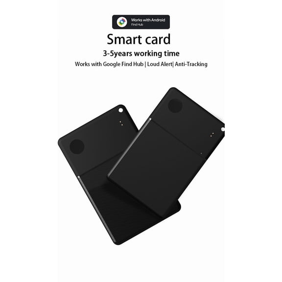 Google Smart Tracker Card, 5 Years Ultra-long Standby No Charging Needed, IP68 Waterproof & Wireless Charging, Compatible with iOS and Android, Anti-Lost Locator for Wallet, Passport, Luggage and Per