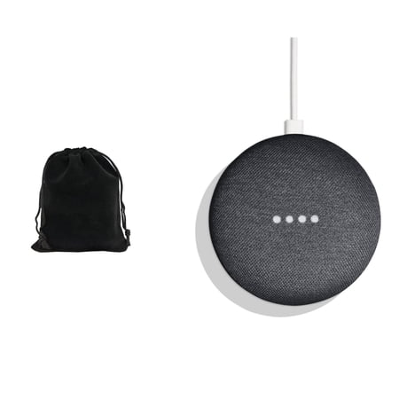 Google Speaker (1st Gen) for Home – Graphite – Minimalist Design, 360-Degree Sound, Voice- Speaker, Bulk Pacakging, Includes Velvet Pouch