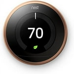 Google Nest Learning Thermostat - Programmable Smart Thermostat for Home - 3rd Generation Nest Thermostat - Works with Alexa - Copper