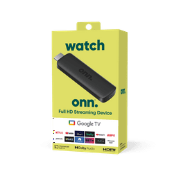 onn. Android TV 2K FHD Streaming Stick with Remote Control & Power Adapter