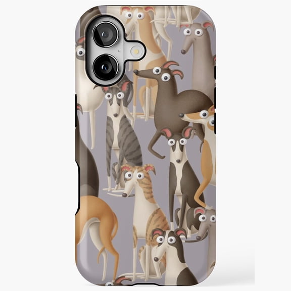 Googley Eyed Sighthounds Funny Art Phone Case for iPhone 17 16 15 14 13 12 11 Pro Max