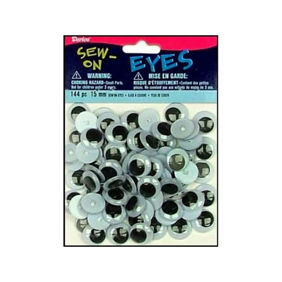 Googly Eyes: 15mm, Black, Sew On Craft Eyes