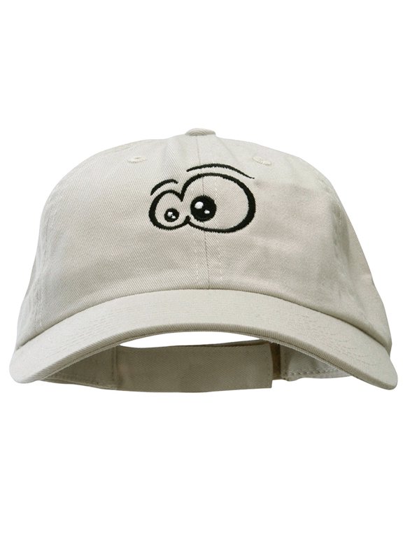 Googly Eyes Embroidered Low Profile Dyed Cotton Twill Cap - Putty OSFM