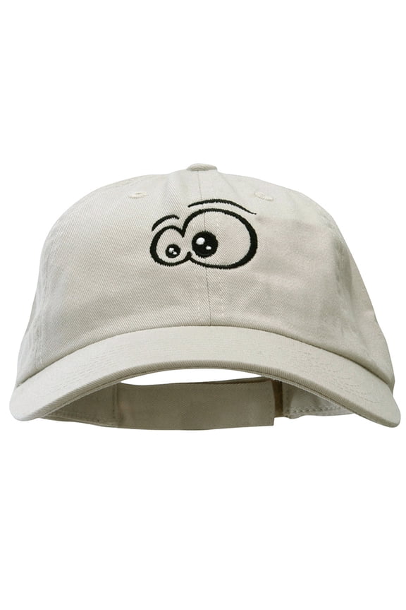 Googly Eyes Embroidered Low Profile Dyed Cotton Twill Cap - Putty OSFM
