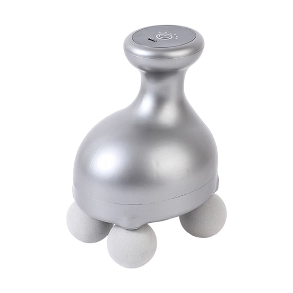 Goohae 4-Head Handheld Deep Tissue Massager, Percussion Muscle Massage Gun with 6 Speeds & Reverse Thrust, for Shoulder, Neck, Back, Leg Pain Relief, Gift for Family, Grey, 16*10