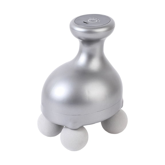 Goohae 4-Head Handheld Deep Tissue Massager, Percussion Muscle Massage Gun with 6 Speeds & Reverse Thrust, for Shoulder, Neck, Back, Leg Pain Relief, Gift for Family, Grey, 16*10